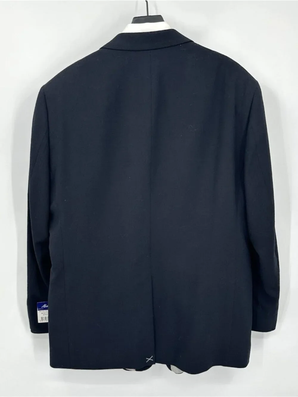 NEW ALAN FLUSSER black blazer 48R silver crest buttons executive sport coat
